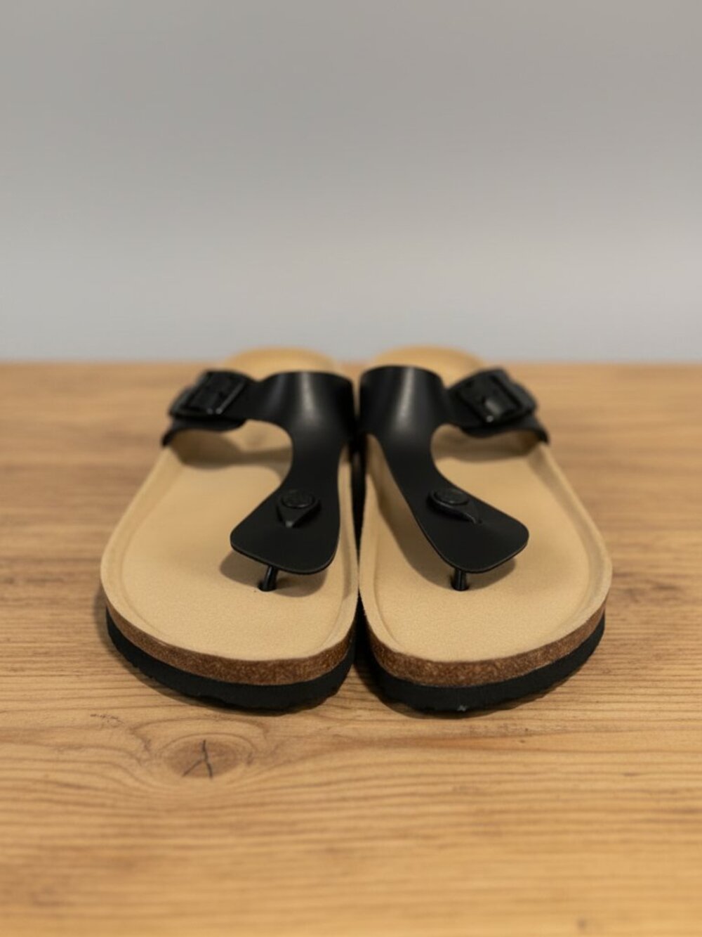 NWOB Black Cork Thong Sandals Size 41 Fits US 10